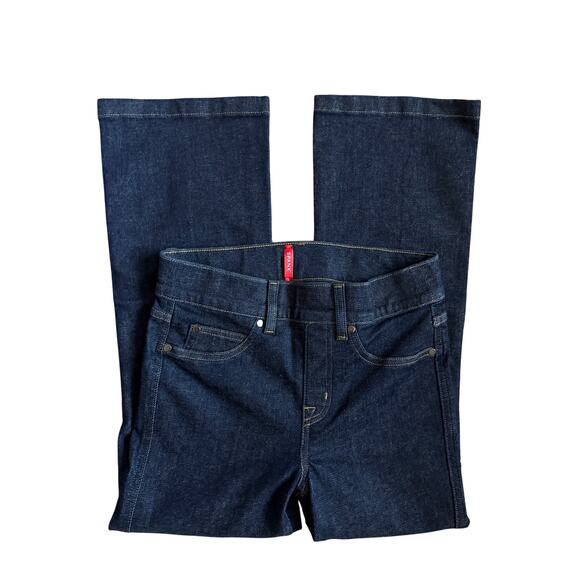 Spanx Kick Flare Original EveryWear Jeans Raw Indigo Size Small Petite - Picture 6 of 10